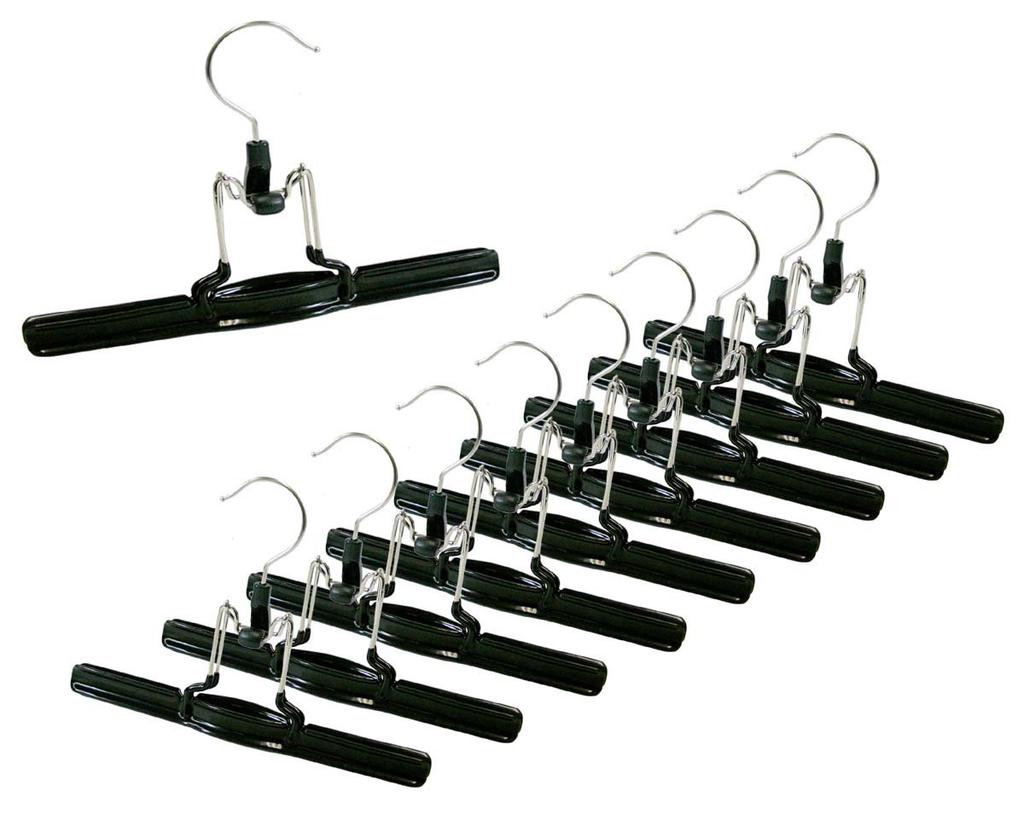 MAWA Hangers for Pants and 26cm Set of Warranty No-Slip Skirts, Wide, Mat26, 10, Black, 10-Year