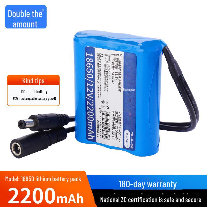12V 18650 Rechargeable Lithium Battery Pack for Audio Instruments - High Capacity