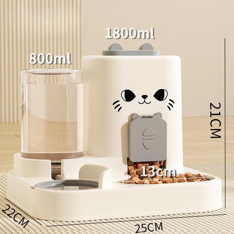 Cat Face Feeding Device, Water and Dry Food Combined Feeder, Feeding Bowl, Wet and Dry Separation Dog Bowl, Cat Bowl, Storage Food Bowl