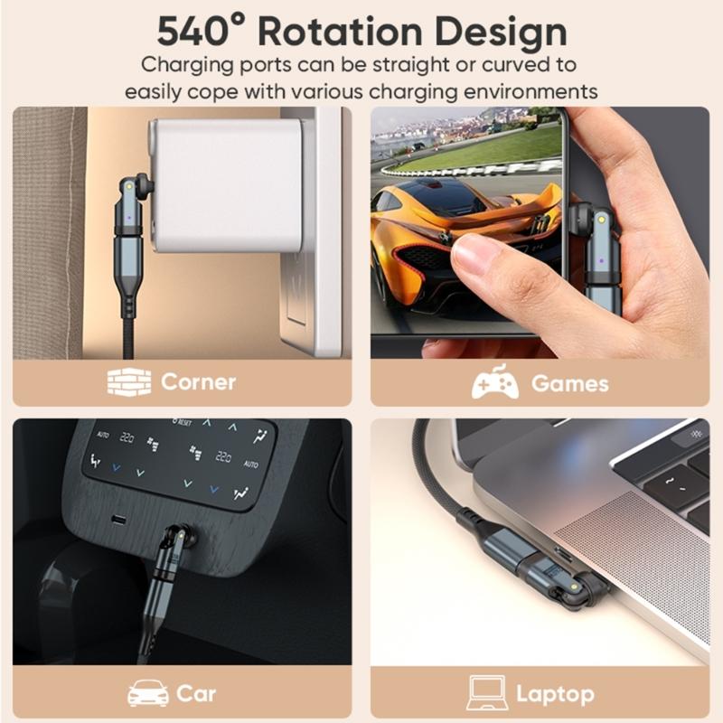 USB C Adapter PD240W Schnellladeanschlüsse 480Mbps Hochgeschwindigkeits-Datenübertragung Kompaktes Platzsparendes Design