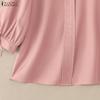 ZANZEA Women CasuaL V-Neck Solid Color 3/4 Sleeve Loose Blouse