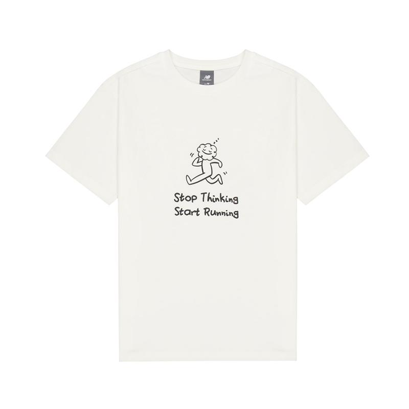 New Balance T Shirt Unisex Ivory White AMT52352-SST M