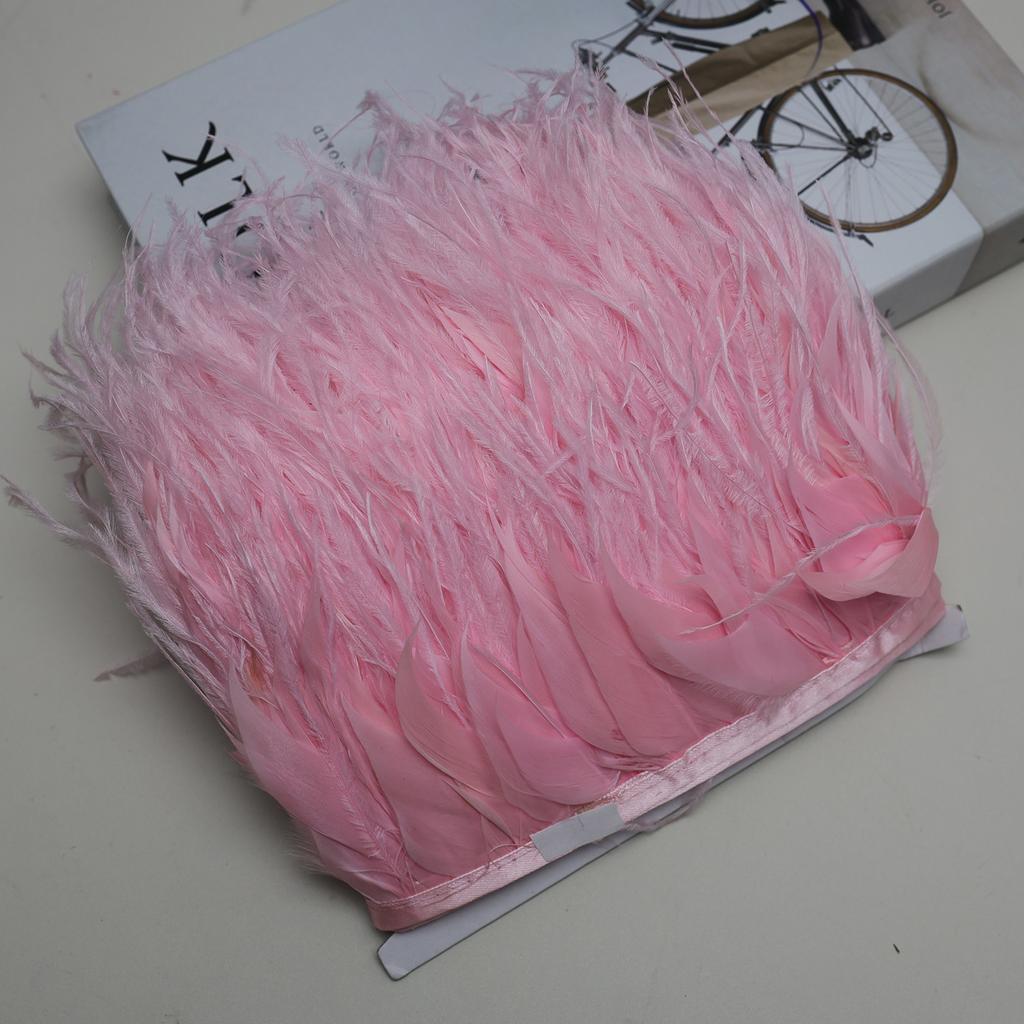 FeatherNew Feather Trim Ostrich Feather Skirt Trim Fabric Tape Fabric Craft DIY Accessories Bag Clothing Decoration Materials 10meters
