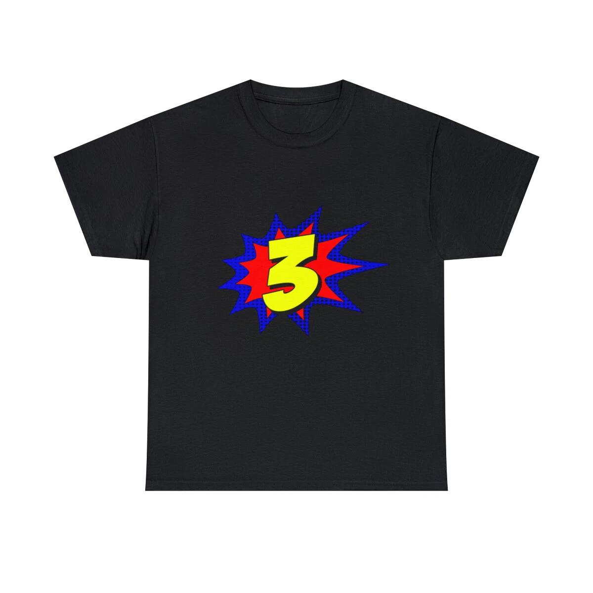 

Superhero 3 Years Old Birthday Graphic Tee Shirt, S-5XL 2XL