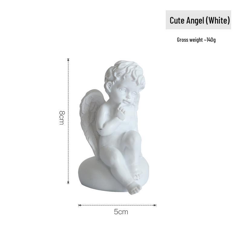 Nordic Angel Girl Sculpture - Resin Figurine for Living Room Décor