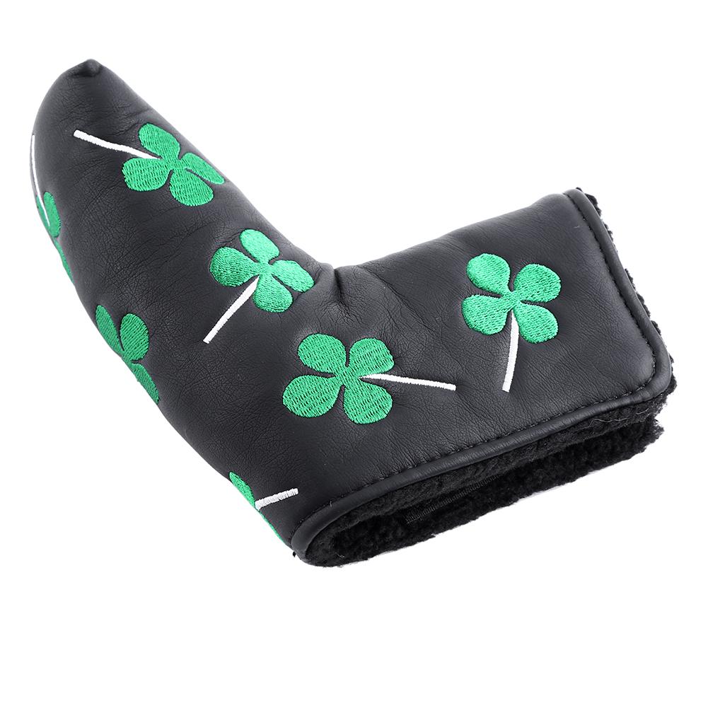 PU Putter Cover Four Leaf Headcover Accessory For Activity(black)