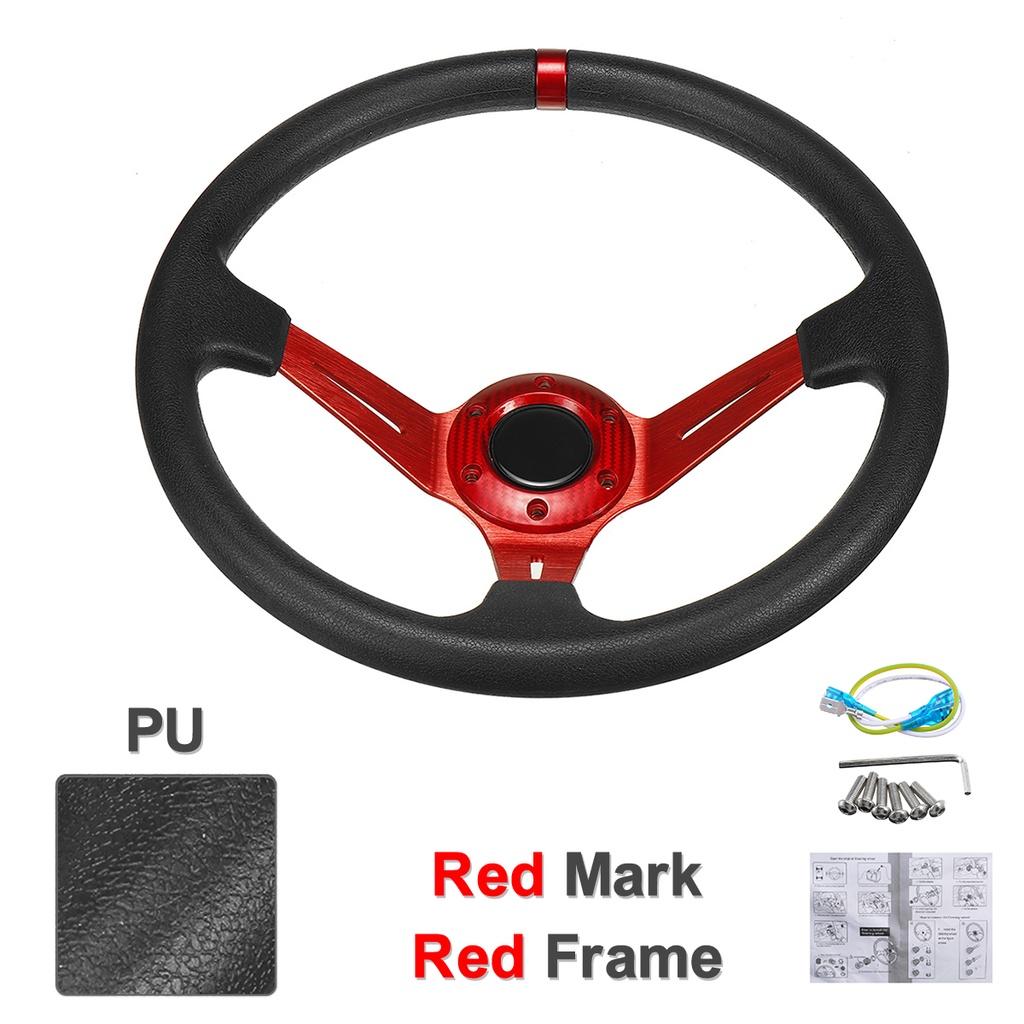 350mm 14   Drifting Racing Car Steering Wheel Aluminum Alloy Sports Wheels Game Steering Wheel красный