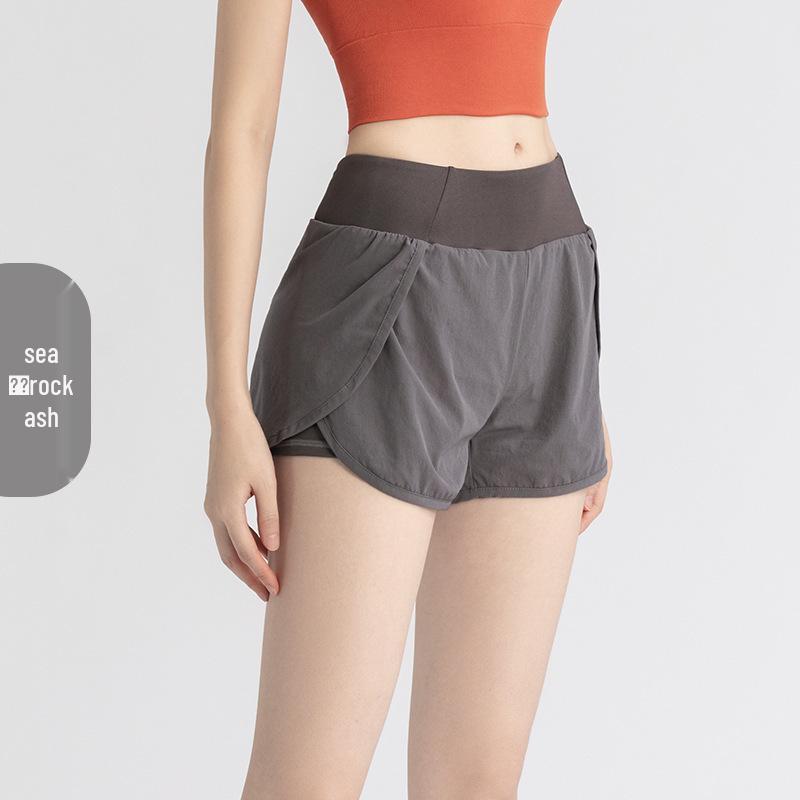 Women's Quick-Dry Breathable Yoga Shorts with Side Pocket - Anti-Exposure Design