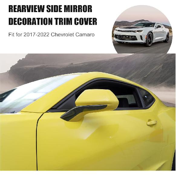 RT-TCZ Rearview Side Mirror Decoration Trim Cover Accessories for Chevrolet Chevy Camaro 2017 2018 2019 2020 2021 2022 (Carbon Fiber Grain)