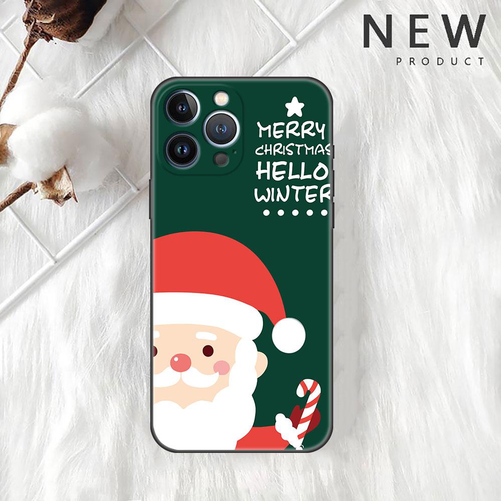 Carcasă de telefon moale cu model om de zăpadă de Crăciun pentru Apple iPhone 14 11 13 12 Pro 7 XR X XS Max 8 Plus 6 6S 14Pro, neagră