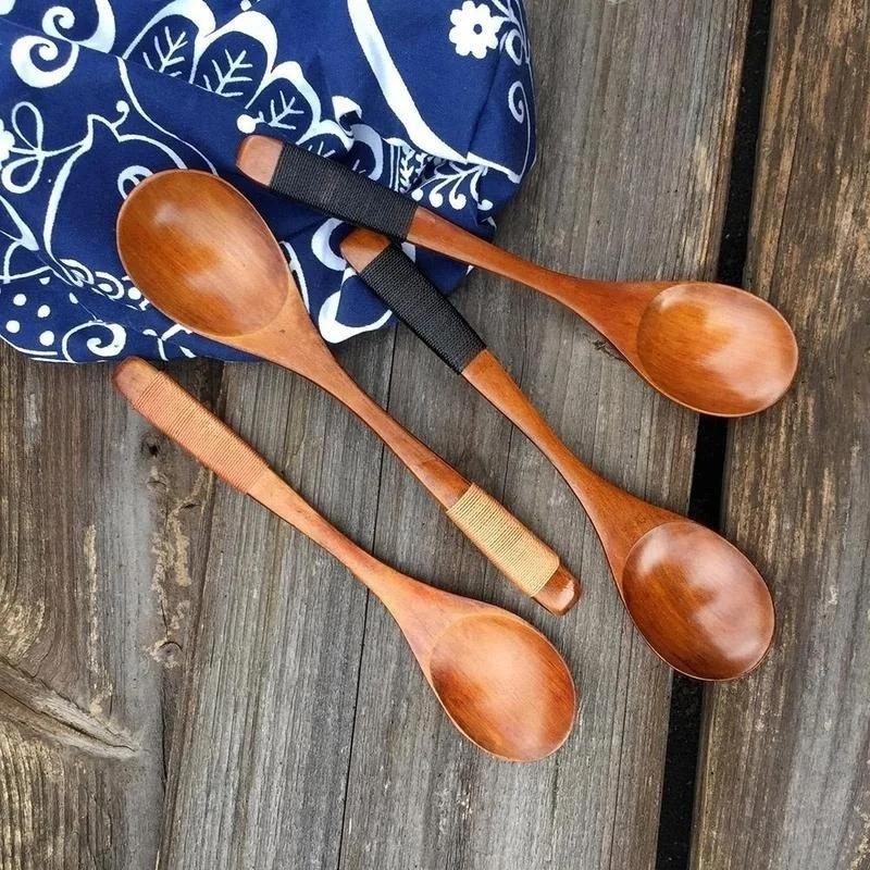 Wooden Spoons Large Long Handled Spoon Rice Soup Spoon Long Handled Wooden Strainer Spoon Skimmer Scoop Wooden Utensils Cooking