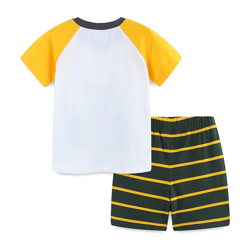 European & American Style Boys' Cotton Cartoon Two-Piece Summer Set