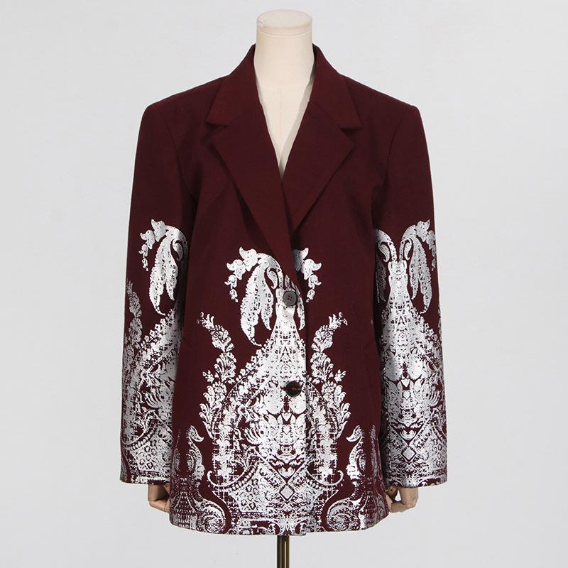 2026 Spring Stylish Printed Women's Suit Jacket - European American Commuting Style