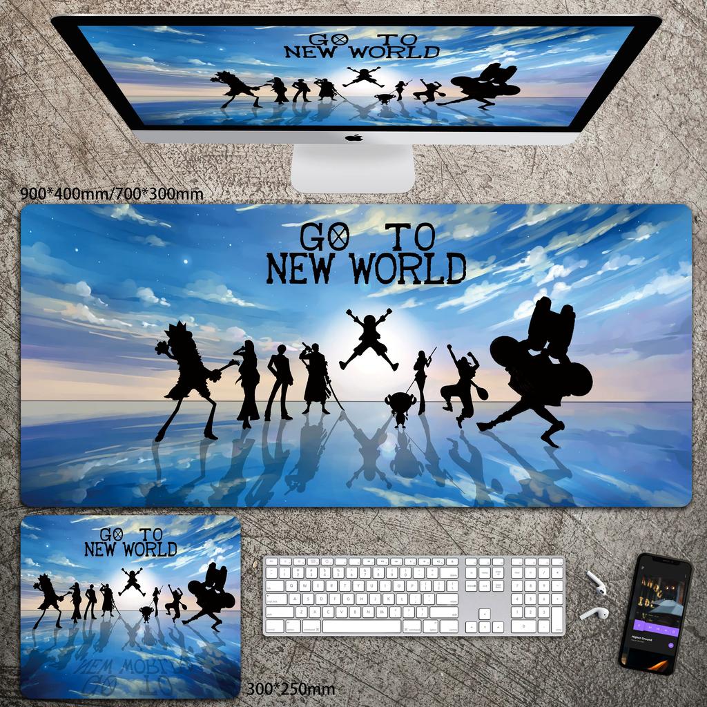 Hohe Auflösung ONE PIECE Leder-Mauspad Luffy Schreibtisch-Pad Rutschfest Wasserdichtes Mauspad Übergroß Jungen Animation E-Sport Spiel Tastatur-Pad
