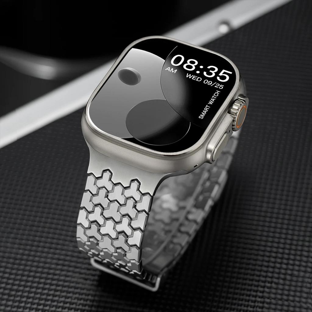 Luxury Metal Band For Iwatch Ultra 3/2 49mm 38 40 41 45 46 44mm Stainless Steel Magnetic Strap For Apple Watch S11 10 9 8 7 SE3