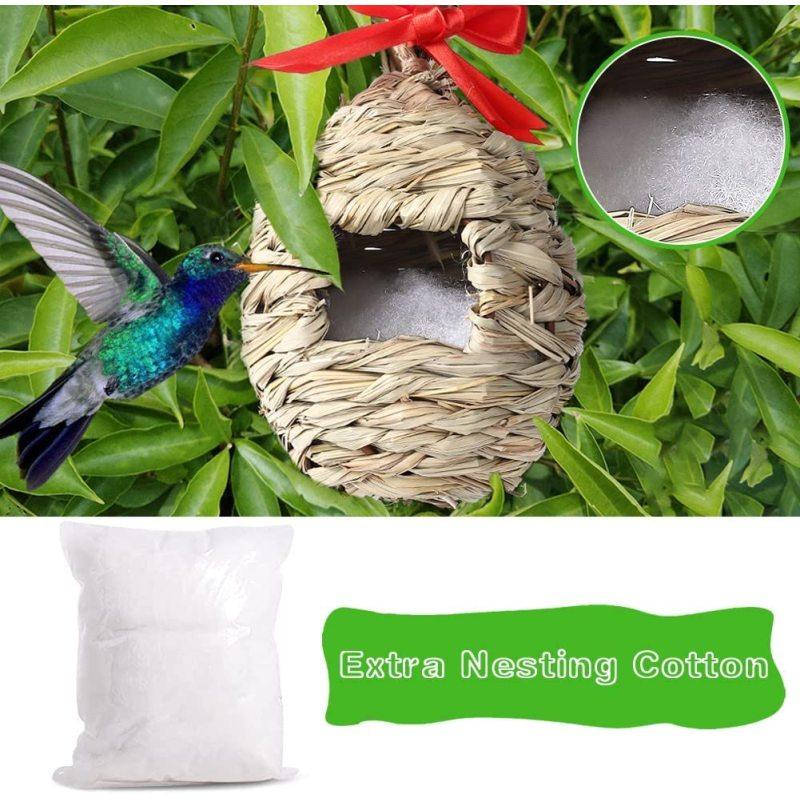 3pcs Outdoor Hanging Bird Houses Hand Woven Natural Grass Bird Nest For Home Office Garden Window