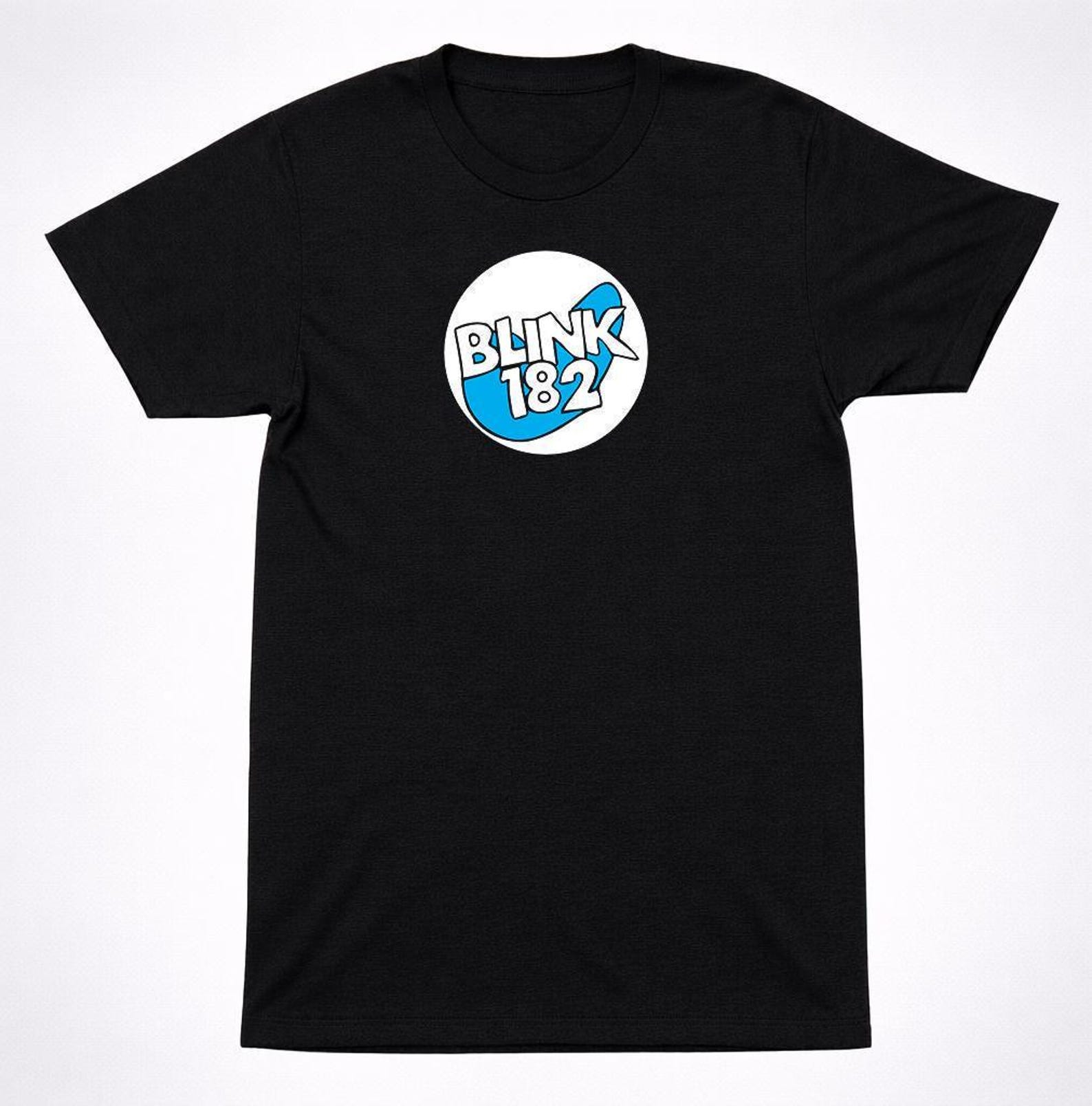 Blink 182 Circle Check T-Shirt: Travis Barker Classic Logo, Pop Punk Band Tee | Cotton, Unisex Fit | 2000s Punk Style XL