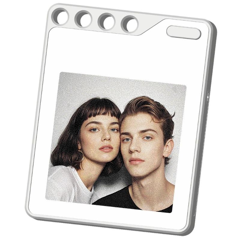 

Photo Keychain Pet Trackers With Eink Display And Location Tracking For Dogs Cats Luggage Key And Personals Items белый