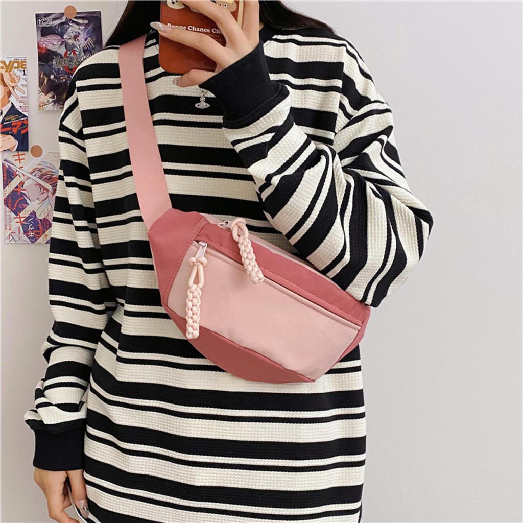 Banana Pouch Contrast Color Chest Bag Half Moon Bag Fanny Packs Crossbody Waist Pack Large Capcity Running Waist Pouch