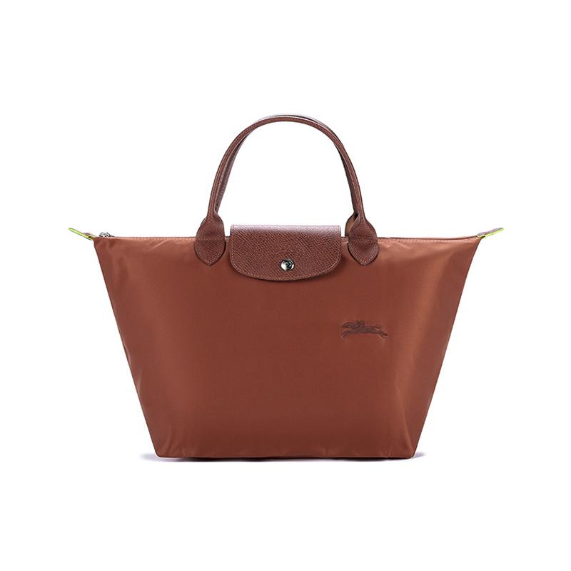 

Longchamp Le Pliage Green 30 Foldable Snap Button Zipper Closure Short Handle Dumpling Tote Bag Medium Women tote bags Brown 1623919504 Brown