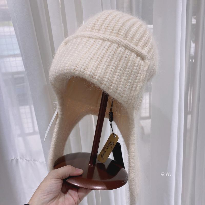 Winter Warm Knit Scarf Hat With Ear Flaps For Women