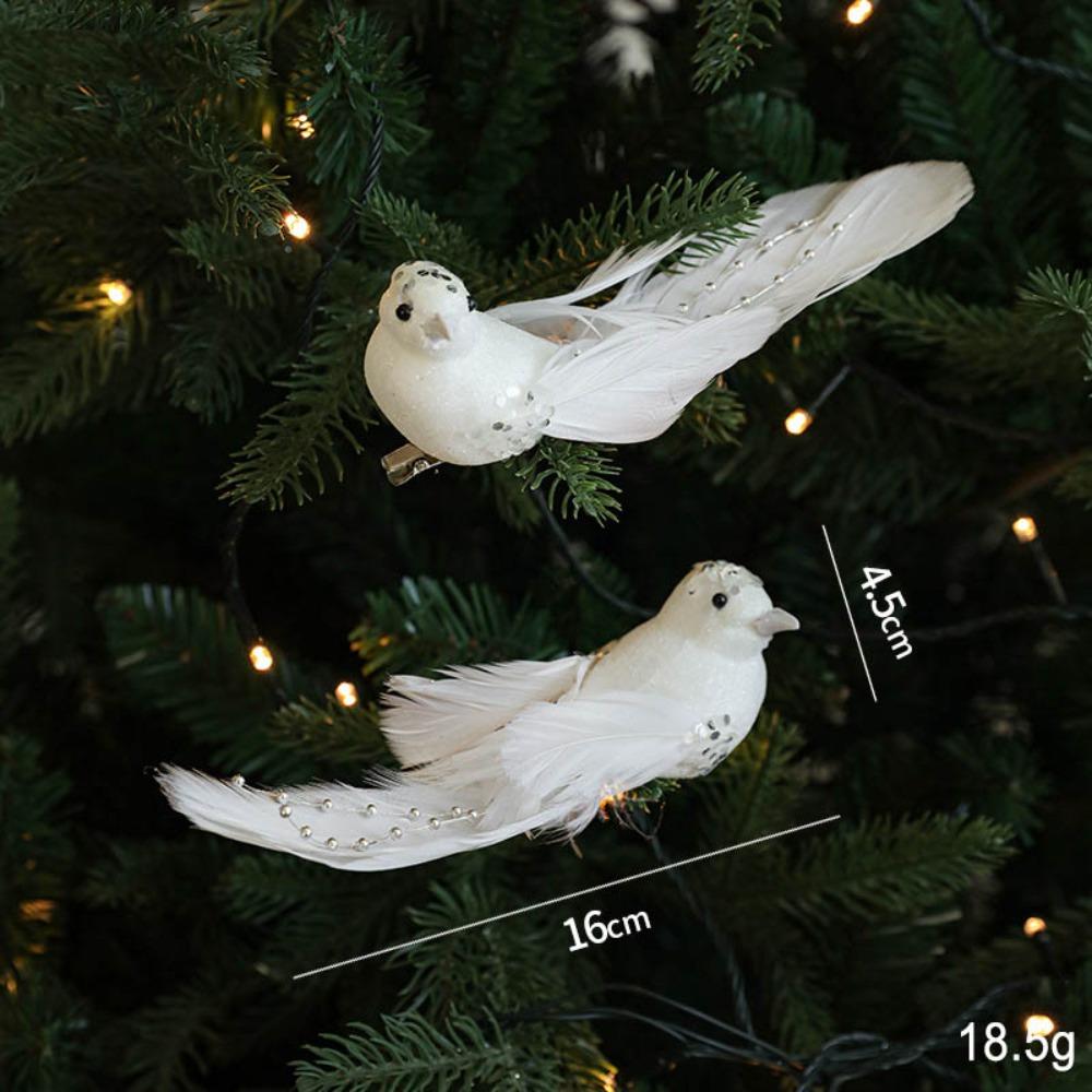 Ornement d'Oiseaux de Noël en Mousse Colorée Oiseaux Artificiels Décoration d'Arbre de Noël Pendentif d'Oiseau Simulé Fait Main Noël
