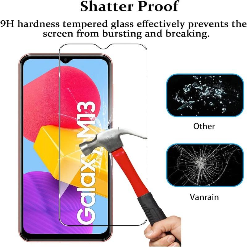 4Pcs For Samsung Galaxy M13 Screen Protector Glass For Samsung Galaxy M13 Tempered Glass Film For Samsung Galaxy M13 9H Temper