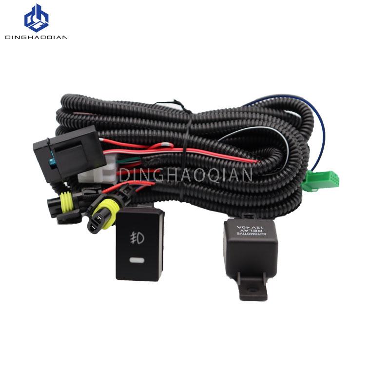 1 Pair Car Front Bumper Halogen Fog Lights Assembly Driving Lamp Foglight Wiring Switch Set For Honda Civic 2022 2023