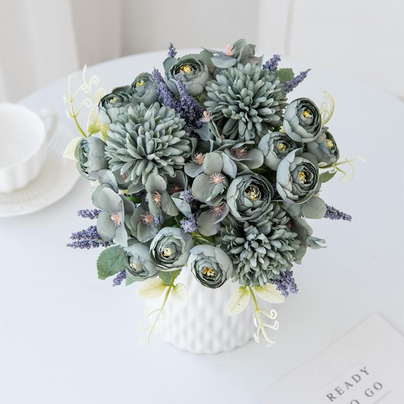 Ins Simulation Rose Wedding Hand Bouquet Wedding Photography Props Hand Notes Fake Flowers Home Decoration Simulation Silk Flowers