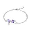 925 Silver Butterfly Moon Star Stone Bracelet Minimalist Jewelry