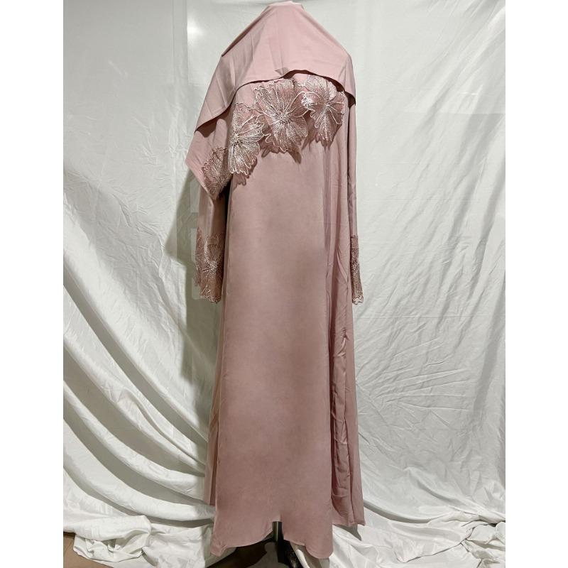Women's Muslim Ladies Robe Malay Indonesian Dress with Hijab
