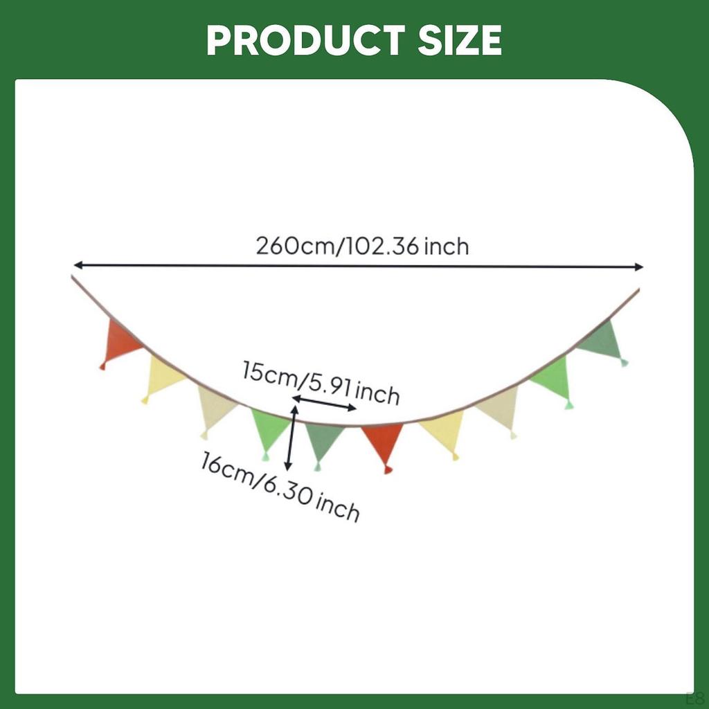 Triangle Bunting Banner Nursery Garland 2.6M Party Supplies Wall Decor Pennant Flags for