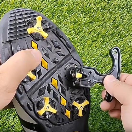 Yousheng Golf Spike Wrench with Ergonomic Handle, Universal Golf Shoes Spike Removal Tool, 2-Pin Golf Cleats Spanner Key, Golf