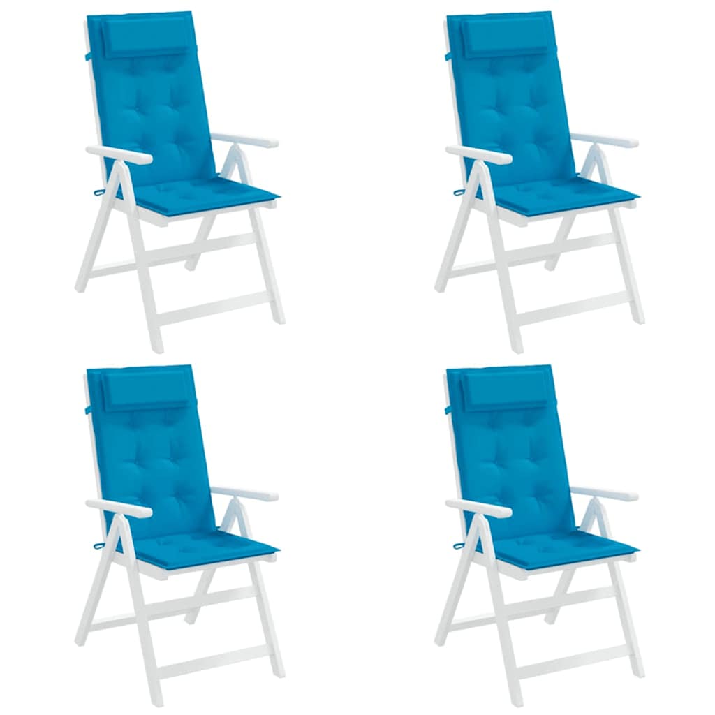 High Back Chair Cushions 4 Pcs Light Blue Oxford Fabric