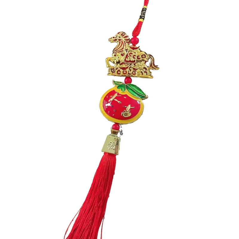2026 Year Of Horse Wall Hanging Car Ornament Chinese New Year Red Gold Pendant Lucky Decora Housewarming Gifts