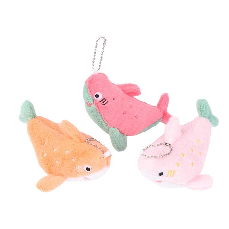 

Cartoon Fruit Shark Plush Toy Watermelon Orange Shark Pendant Soft Stuffed Doll Keychain Backpack Car Bag Key Ring Decor Gift красный