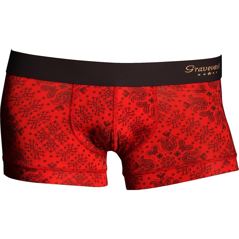 

[Grave Vault] Bandana men s low rise boxer shorts Socks (novelty) With new life gift bandana cool M carmine red 3052461