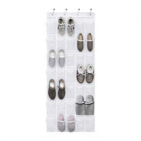 Over-the-Door Shoe Organizer 35 Pockets Mesh Breathable Storage Bag Hanging Shoe Storage Bag with Hooks for Door Closet Dorm Room