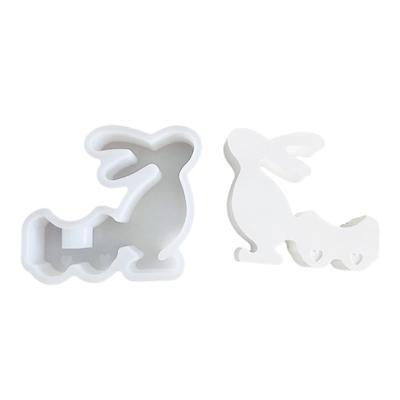 3D Rabbits Candle Holder Silicone Molds Epoxy Resin Molds Ornament Easters Rabbits Candlestick Molds Plasters Molds