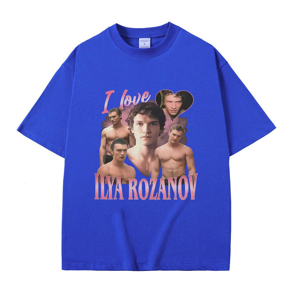Heated Rivalry Tshirts I Love Ilya Rozanov Graphic T Shirts Men Women Casual Oversized Crewneck Tshirt Male Fashion Streetwear