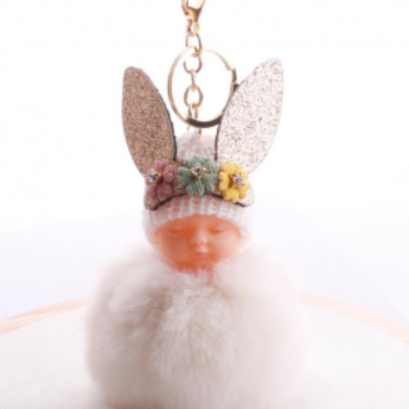 

Clearance Sale Handmade Pompom Fur for Keychains Rabbit Fur Ball Key Rings Key Holder Phone Bag Jewelry Decoration Accessories
