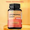 Supliment capsulă lipozomală NAD+, conținând trans-resveratrol, pentru absorbție maximă, complet natural, potrivit pentru adulți.
