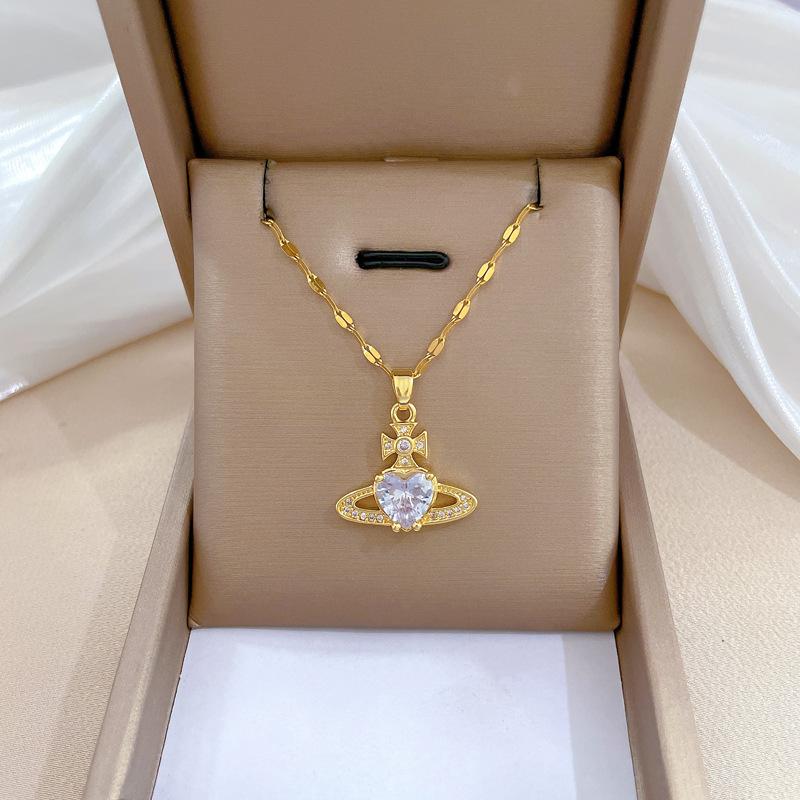 Light Luxury Full Diamond Micro-Inlaid Design Temperament Smart Shining Necklace Women, Simple Pendant