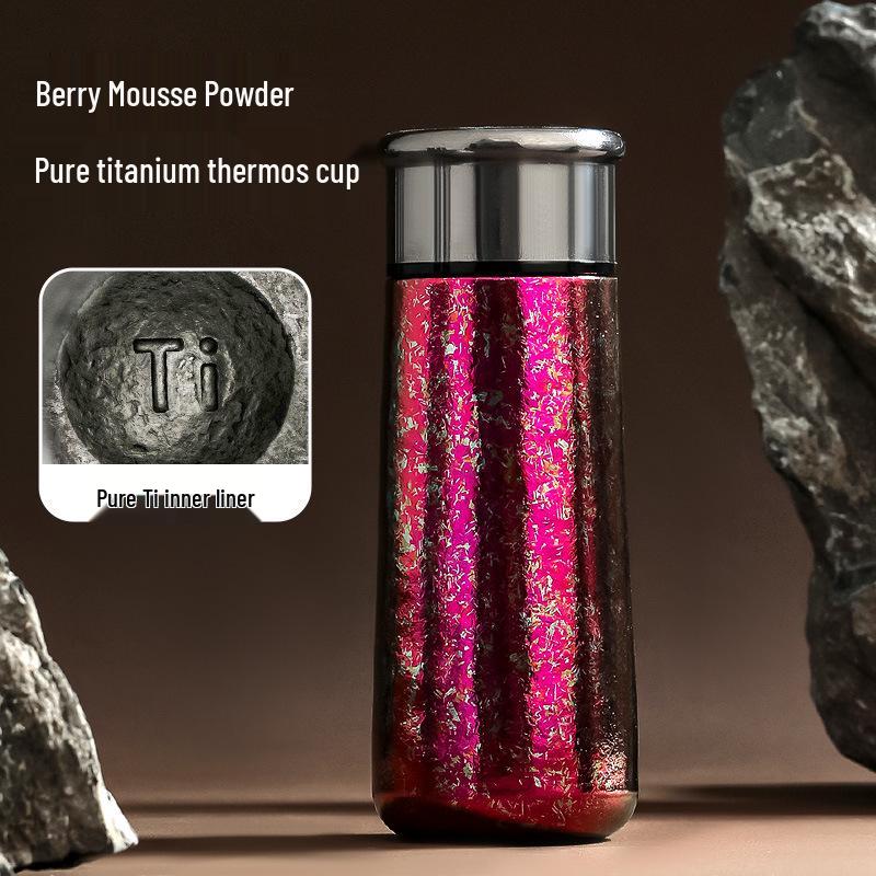 Colorful Ice Flower Pocket-Sized Double-Layer Titanium Travel Cup