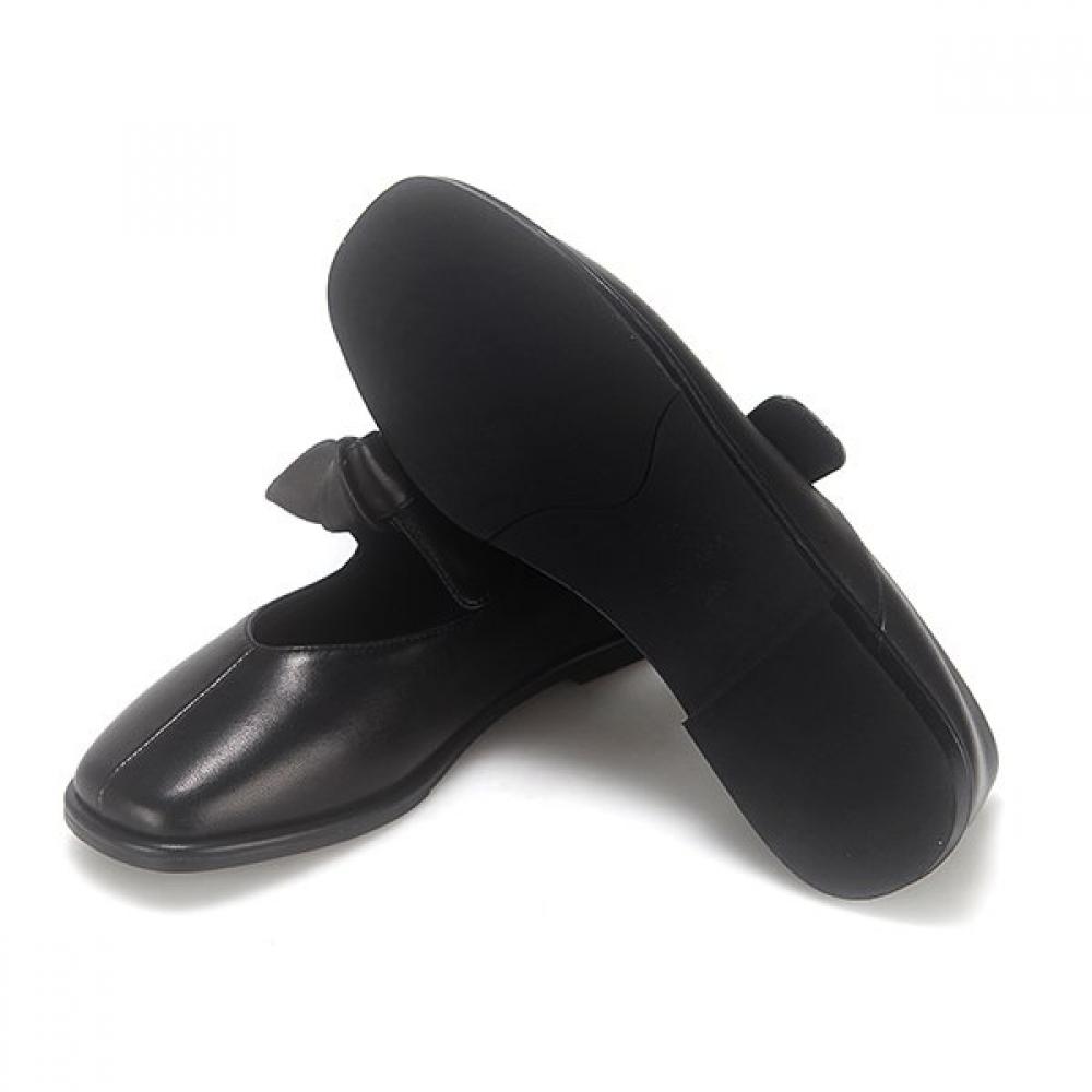 Barbara Leather Ribbon Mary Jane Flat 1cm Bbj135bk