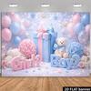 Flori de Trandafir Fard 2D Ursuleț Drăguț Balon Tapiserie Dezvăluire Sarcină Decor Casă Pânză de Fundal