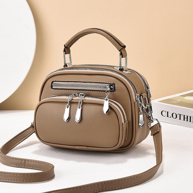 

Женская сумка новая городская простая многослойная сумка для мобильного телефона портативная на плечо через плечо хаки