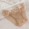 Bow Lace Flower Panties Seamless Women Underwear Thin Strap Lace Mesh Briefs  Lady