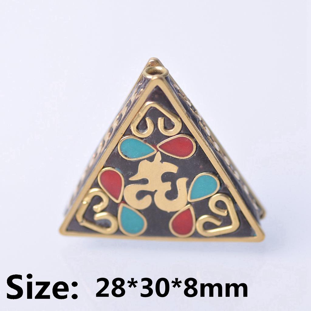 Handmade Nepalese Buddhist Tibetan Brass Metal & Clay Loose Craft Beads for Necklace Jewelry Making DIY
