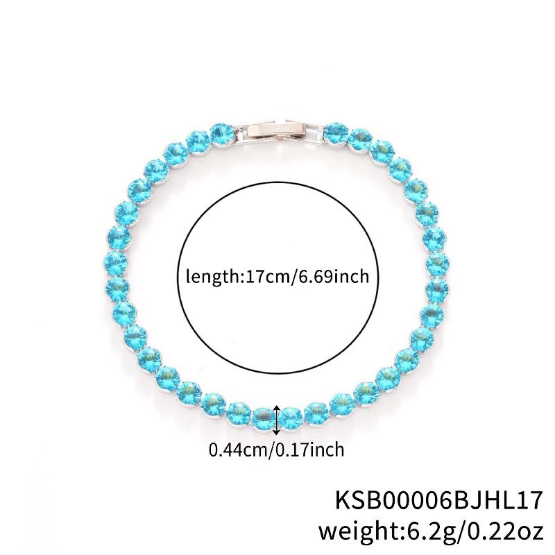 Mary Kashi Fashion Jewelry - Multi-sku Crystal Bracelet, Electroplated Aaa Cubic Zirconia Bracelet, Diamond-accented 4mm